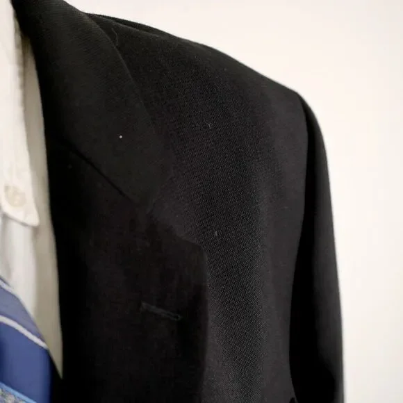 Joseph & Feiss International Thick Textured‎ Wool Black 44R Sport Coat 3 Button